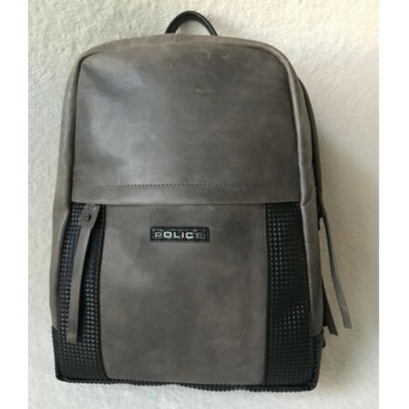 Police Brand Designer Armed Pyramid Grey Backpack - Picture 2 of 7
